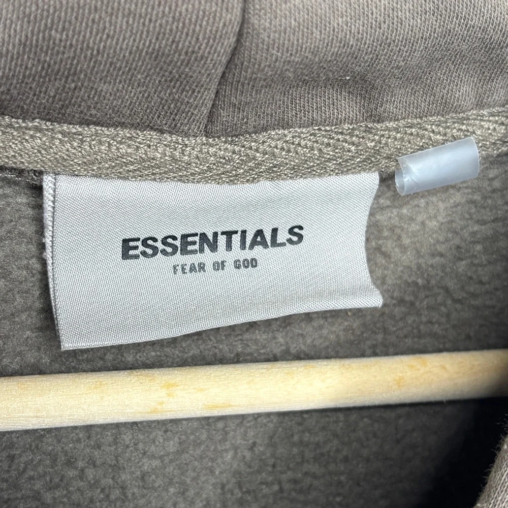Fear of God ESSENTIALS Hoodie Brown Taupe | Size Small - Picture 5 of 9